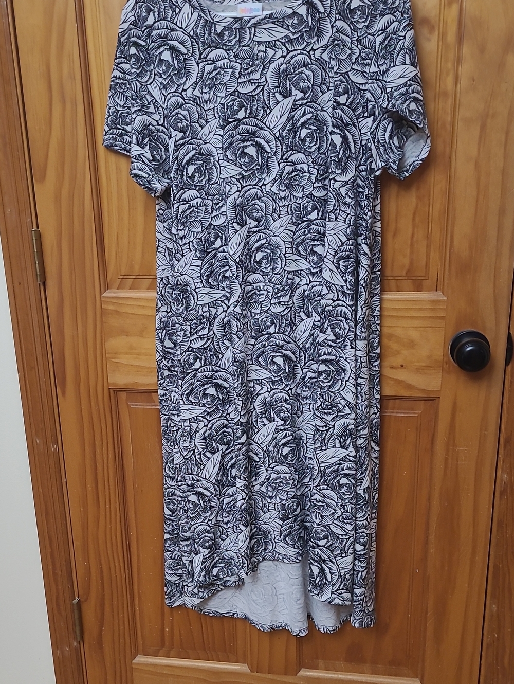LuLaRoe Black and White Floral Midi Dress